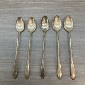 NEW ENGLAND SILVERPLATE ICED TEA SPOONS SET OF 5